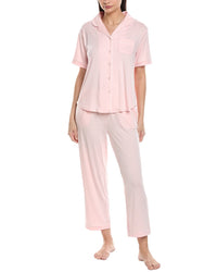 Flora By Flora Nikrooz 2Pc Knit Notch Collar Capri Pajama Set