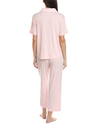 Flora By Flora Nikrooz 2Pc Knit Notch Collar Capri Pajama Set