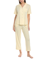 Flora By Flora Nikrooz 2Pc Knit Notch Collar Capri Pajama Set