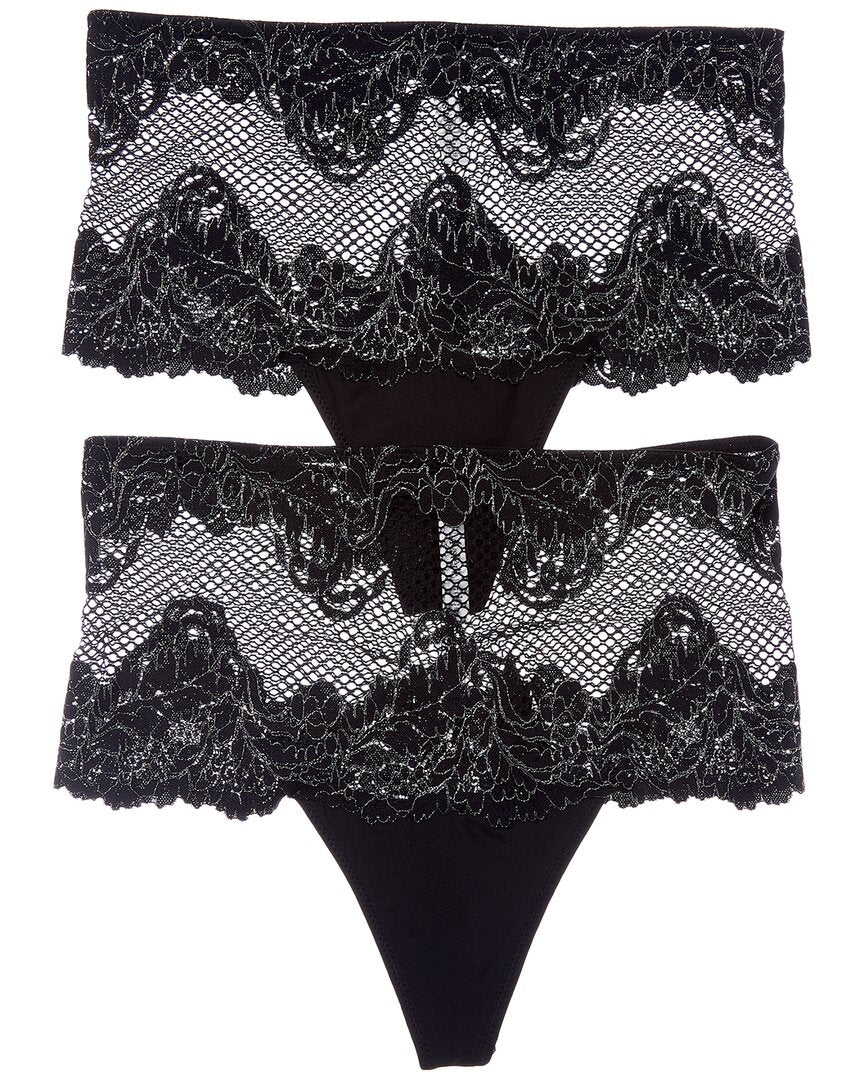 Le Mystere Le Mystere Set Of 2 Lace Allure High-Waist Thong
