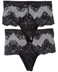 Le Mystere Le Mystere Set Of 2 Lace Allure High-Waist Thong