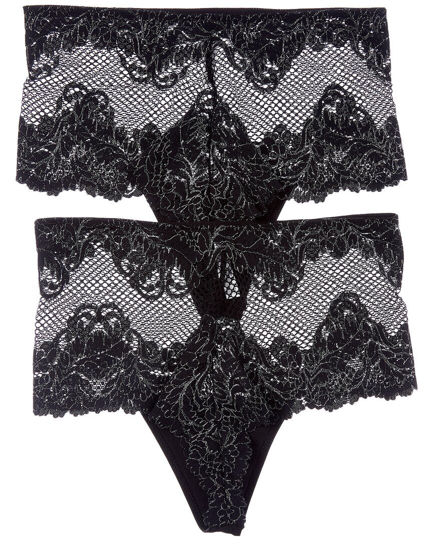 Le Mystere Le Mystere Set Of 2 Lace Allure High-Waist Thong