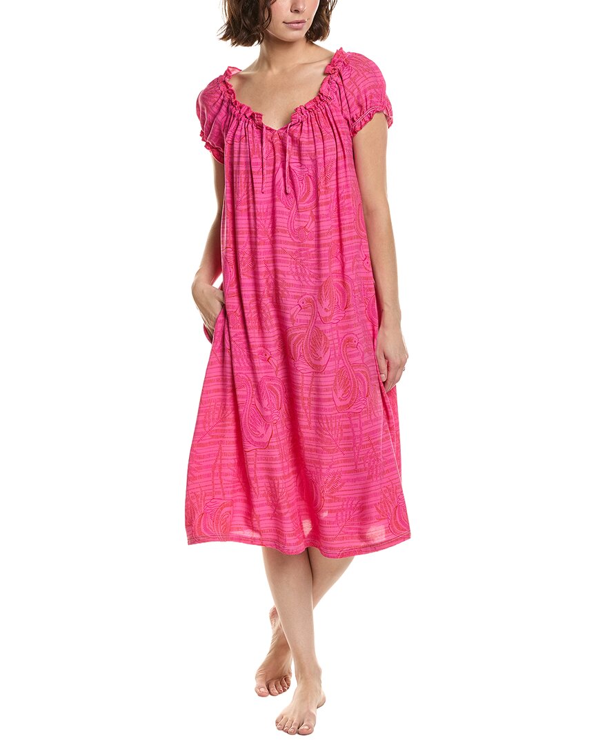 Hue Shirred Lounge Midi Sleepshirt