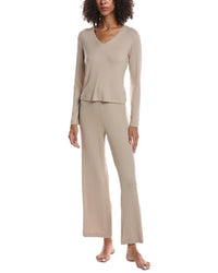 N Natori N Natori Harmony Rib V Neck Top And Pant