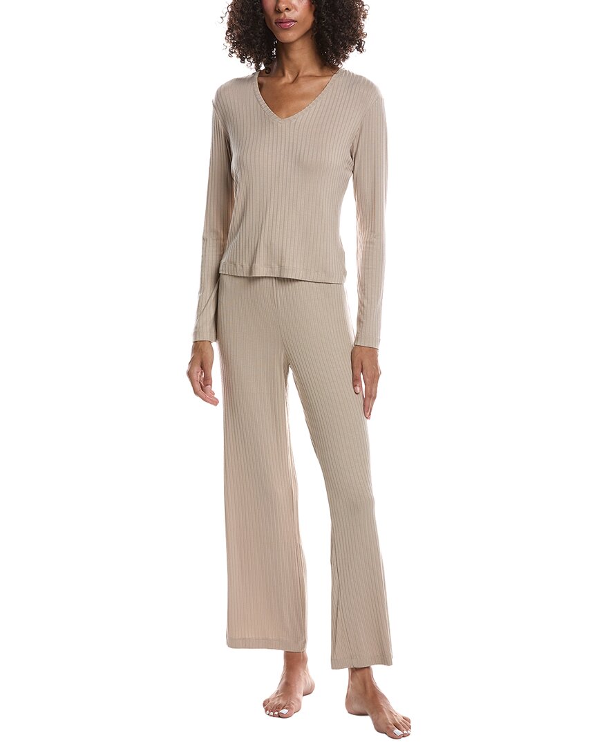 N Natori N Natori Harmony Rib V Neck Top And Pant