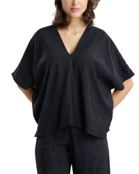 N Natori N Natori Terra Foil Crinkle Caftan Top