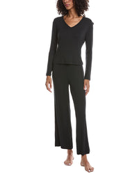 N Natori N Natori 2Pc Harmony Rib V Neck Top & Pant Set