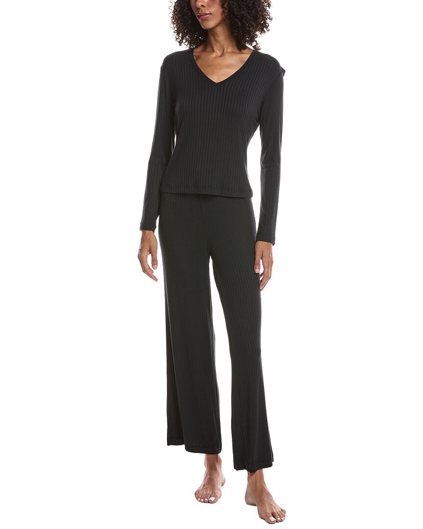 N Natori N Natori 2Pc Harmony Rib V Neck Top & Pant Set