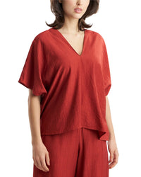 N Natori N Natori Terra Foil Crinkle Caftan Shirt