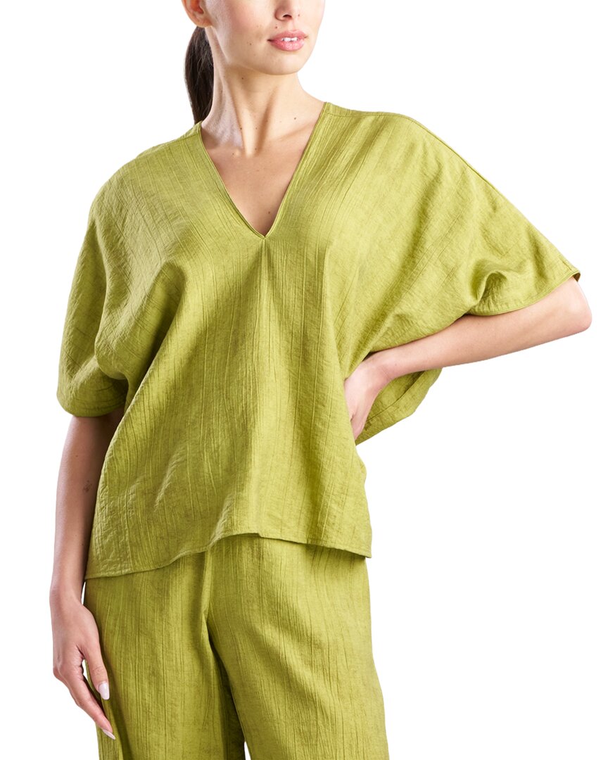 N Natori N Natori Terra Foil Crinkle Caftan Shirt