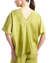 N Natori N Natori Terra Foil Crinkle Caftan Shirt