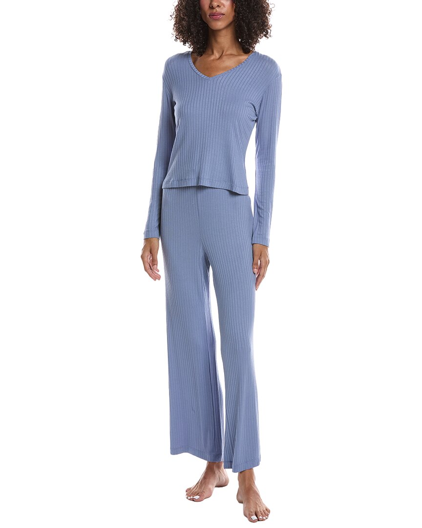 N Natori N Natori 2Pc Harmony Rib V Neck Top & Pant Set