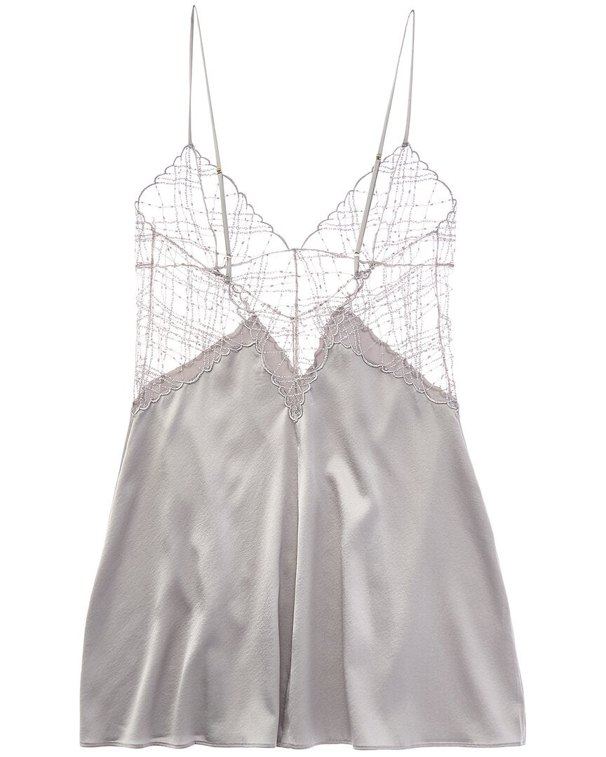 KIKI DE MONTPARNASSE Kiki De Montparnasse A Pois Embroidery Silk-Blend Nightie