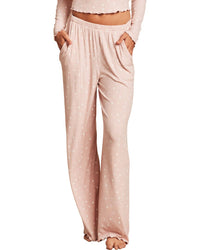Barefoot Dreams Barefoot Dreams Ultra Soft Rib Lettuce Hem Wide Leg Pant