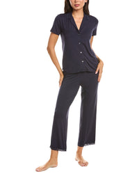 Natori Natori Feathers Essentials Lace Applique Notch Pajama Set