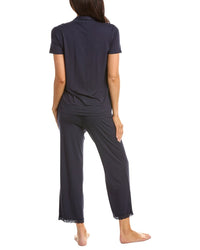 Natori Natori Feathers Essentials Lace Applique Notch Pajama Set