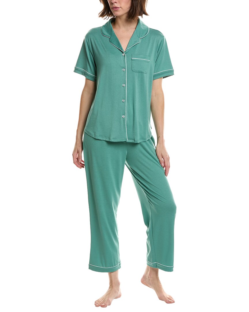Flora by Flora Nikrooz Flora By Flora Nikrooz 2Pc Knit Notch Collar Capri Pajama Set