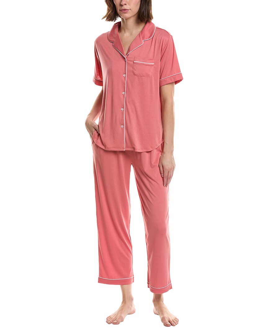 Flora by Flora Nikrooz Flora By Flora Nikrooz 2Pc Knit Notch Collar Capri Pajama Set