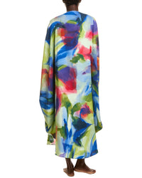 Natori Natori Kumo Printed Stretch Satin Circle Caftan