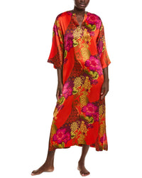 N Natori N Natori Harvest Printed Satin Slim Caftan
