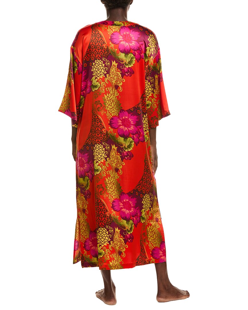 N Natori N Natori Harvest Printed Satin Slim Caftan