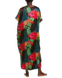 N Natori N Natori Harvest Printed Satin Slim Caftan