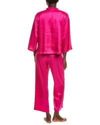 N Natori N Natori 2Pc Wilderness Satin Jacquard Button Down Pajama Set