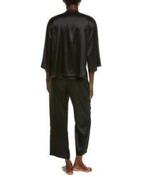N Natori N Natori 2Pc Wilderness Satin Jacquard Button Down Pajama Set