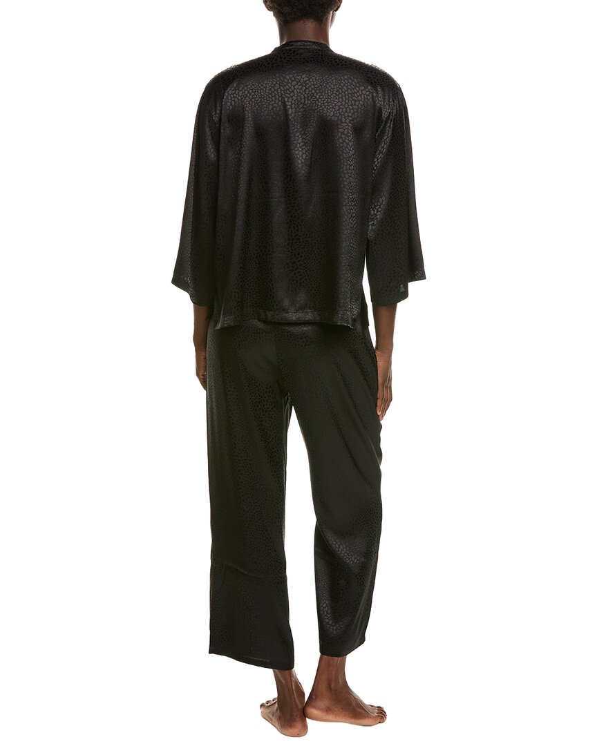 N Natori N Natori 2Pc Wilderness Satin Jacquard Button Down Pajama Set