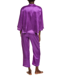 N Natori N Natori 2Pc Wilderness Satin Jacquard Button Down Pajama Set