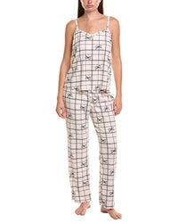 Flora By Flora Nikrooz 3Pc Printed Pointelle Knit Cami, Pant, & Short Set