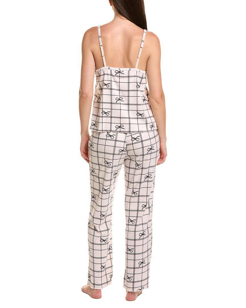 Flora By Flora Nikrooz 3Pc Printed Pointelle Knit Cami, Pant, & Short Set