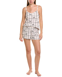 Flora By Flora Nikrooz 3Pc Printed Pointelle Knit Cami, Pant, & Short Set