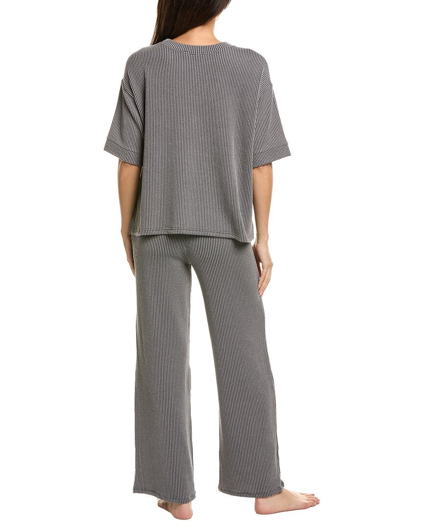MARION Marion 2Pc Raised Rib T-Shirt & Pant Set