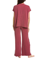 MARION Marion 2Pc Raised Rib T-Shirt & Pant Set