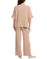 MARION Marion 2Pc Raised Rib T-Shirt & Pant Set