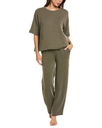 MARION Marion 2Pc Raised Rib T-Shirt & Pant Set