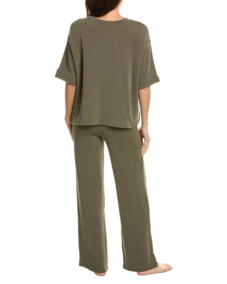MARION Marion 2Pc Raised Rib T-Shirt & Pant Set