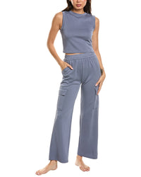 MARION Marion 2Pc Air Scuba Crop Tank & Cargo Pant Lounge Set