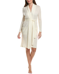 Sofia Cashmere Sofiacashmere Cable Midi Wool & Cashmere-Blend Robe