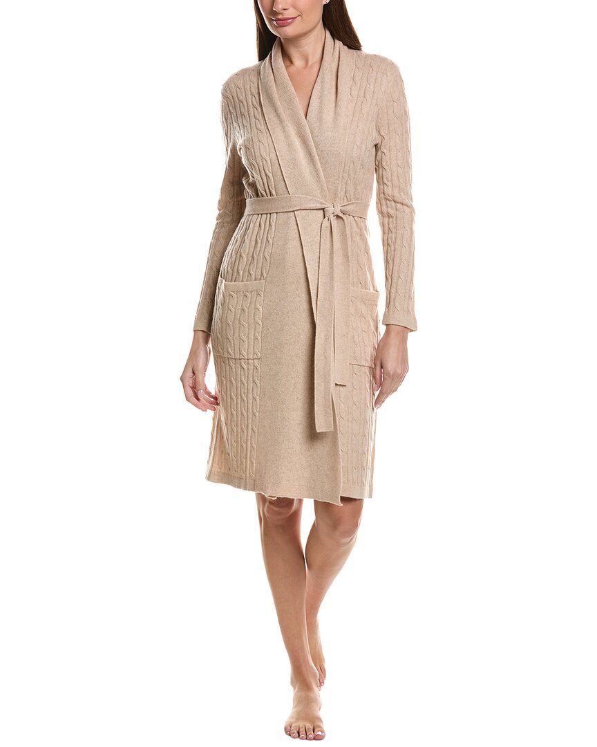 Sofia Cashmere Sofiacashmere Cable Midi Wool & Cashmere-Blend Robe