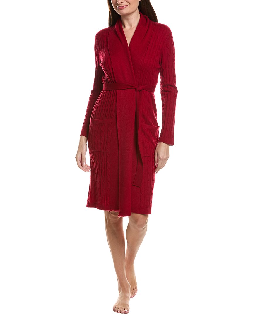 Sofia Cashmere Sofiacashmere Cable Midi Wool & Cashmere-Blend Robe