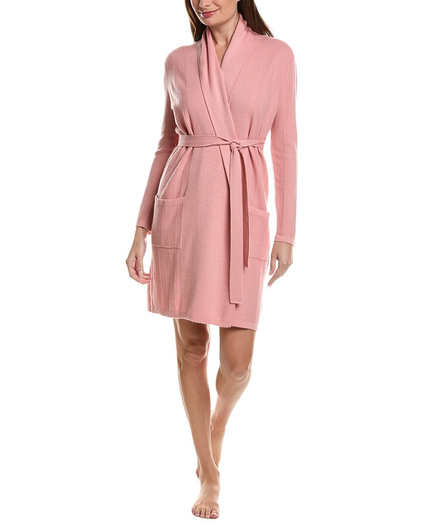 Sofiacashmere Herringbone Wool & Cashmere-Blend Robe