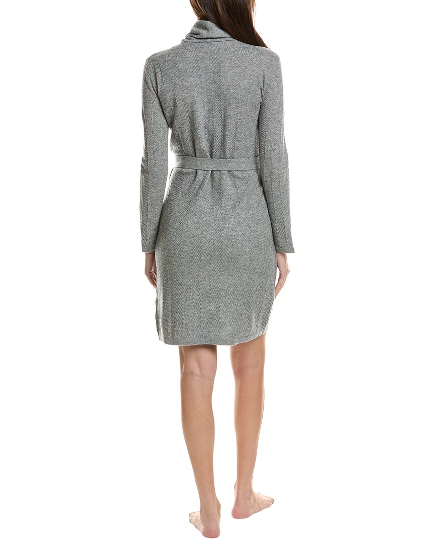 Sofiacashmere Herringbone Wool & Cashmere-Blend Robe