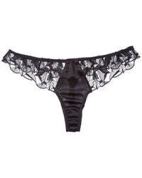 KIKI DE MONTPARNASSE Kiki De Montparnasse Eclore Lace Trim Silk-Blend Thong
