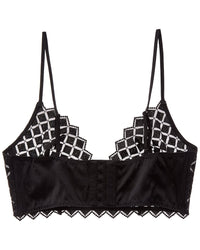 KIKI DE MONTPARNASSE Kiki De Montparnasse Lamine Embroidery Silk-Trim Longline Bra