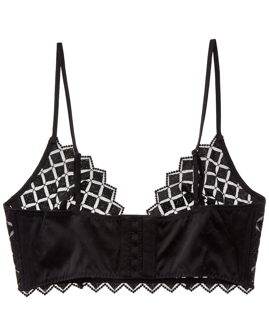 KIKI DE MONTPARNASSE Kiki De Montparnasse Lamine Embroidery Silk-Trim Longline Bra