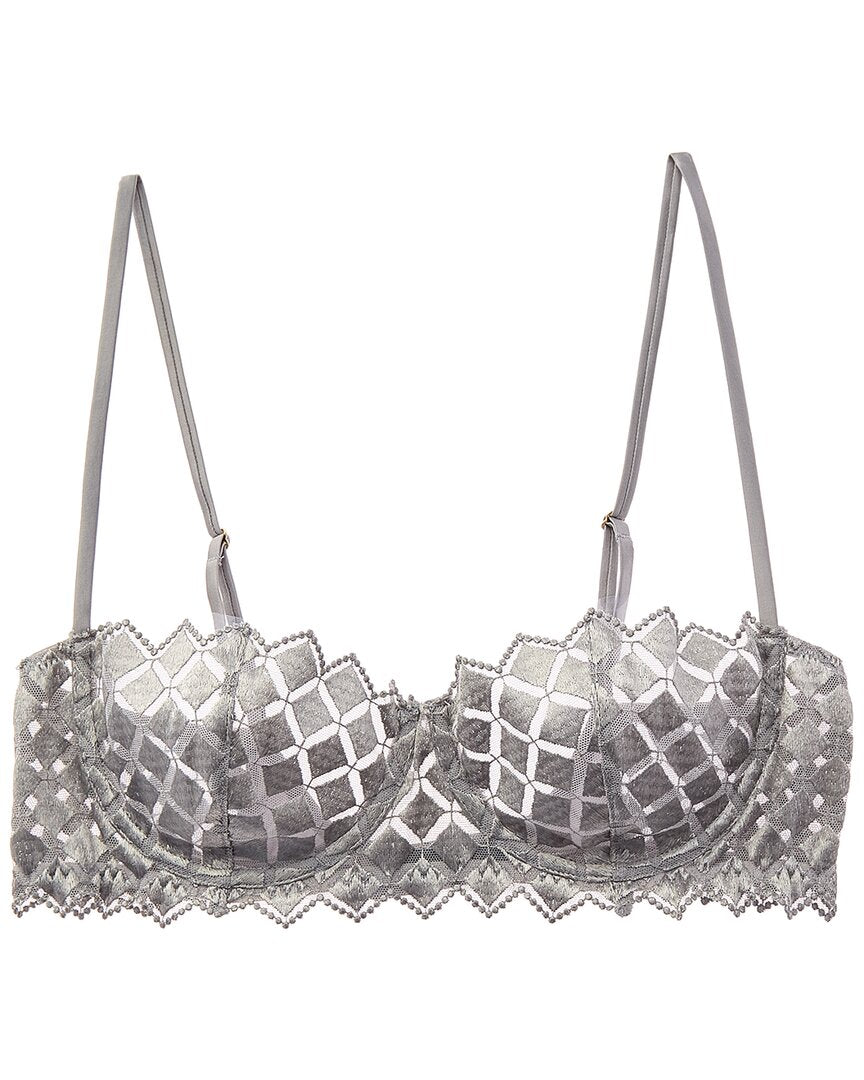 KIKI DE MONTPARNASSE Kiki De Montparnasse Lamine Embroidery Silk-Trim Balconette Bra