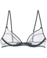 KIKI DE MONTPARNASSE Kiki De Montparnasse Perle Plunge Silk-Trim Bra