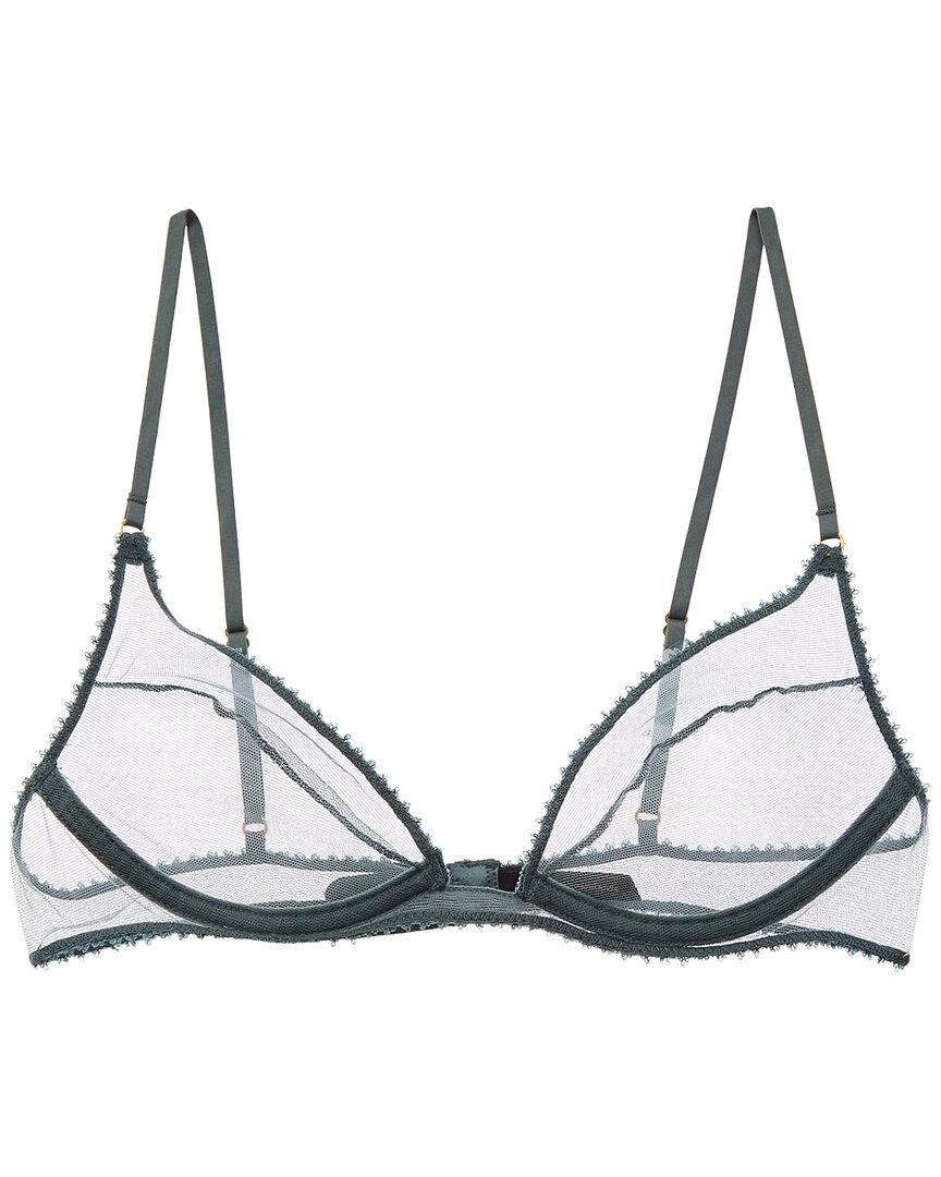 KIKI DE MONTPARNASSE Kiki De Montparnasse Perle Plunge Silk-Trim Bra